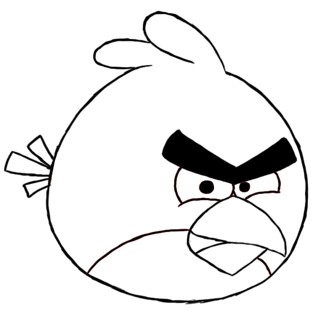 Red Angry Bird Face Coloring Page Coloring Pages